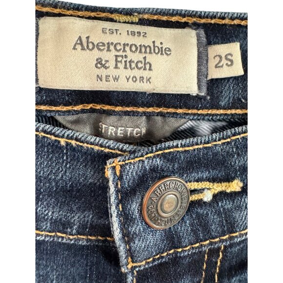 Abercrombie & Fitch Womens Emma Stretch Flare Jeans Size 2S Dark Wash Denim - Picture 2 of 5